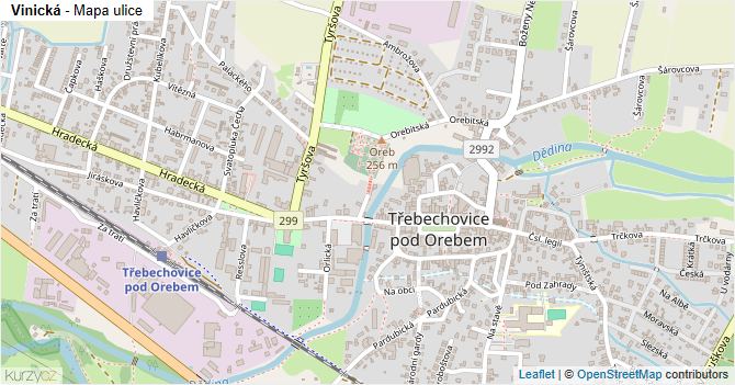 Vinická - mapa ulice