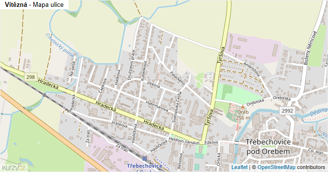 Vítězná - mapa ulice
