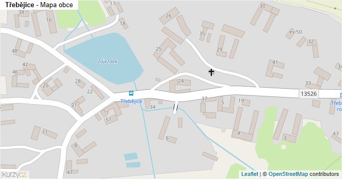 Třebějice - mapa obce