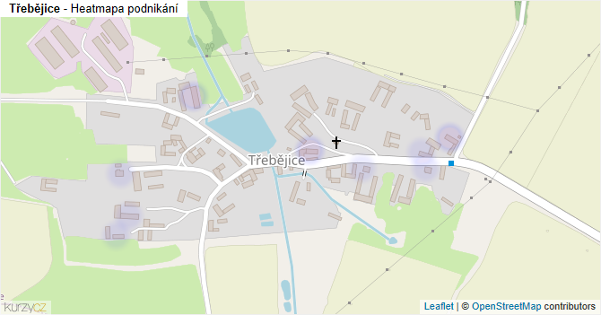 Třebějice - mapa podnikání