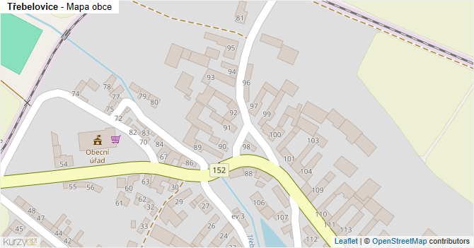 Třebelovice - mapa obce