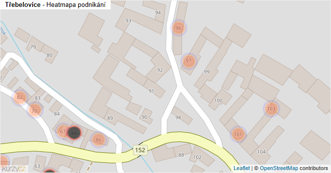 Třebelovice - mapa podnikání