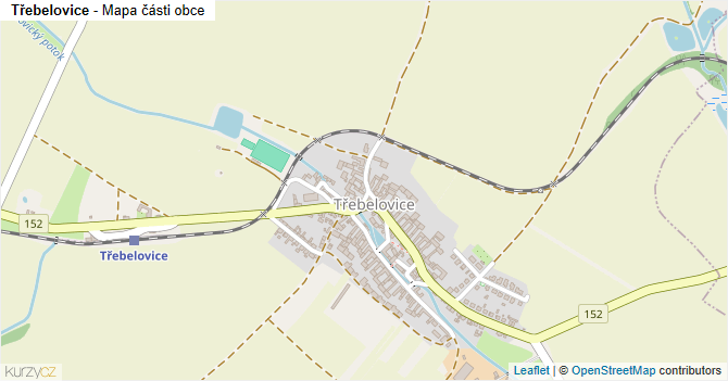 Třebelovice - mapa části obce