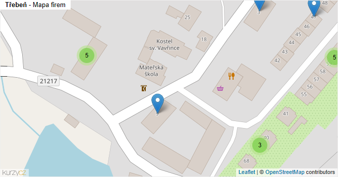 Třebeň - mapa firem