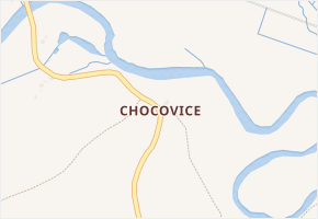 Chocovice v obci Třebeň - mapa části obce