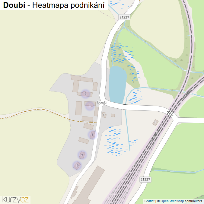 Mapa Doubí - Firmy v části obce.
