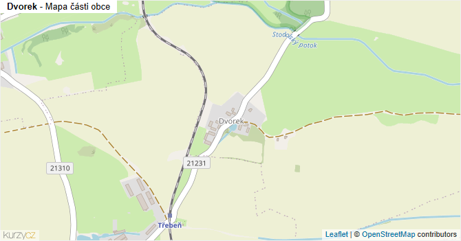 Dvorek - mapa části obce