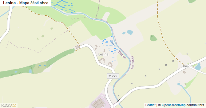 Lesina - mapa části obce