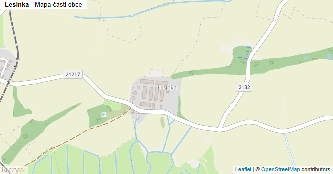 Lesinka - mapa části obce