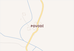 Povodí v obci Třebeň - mapa části obce