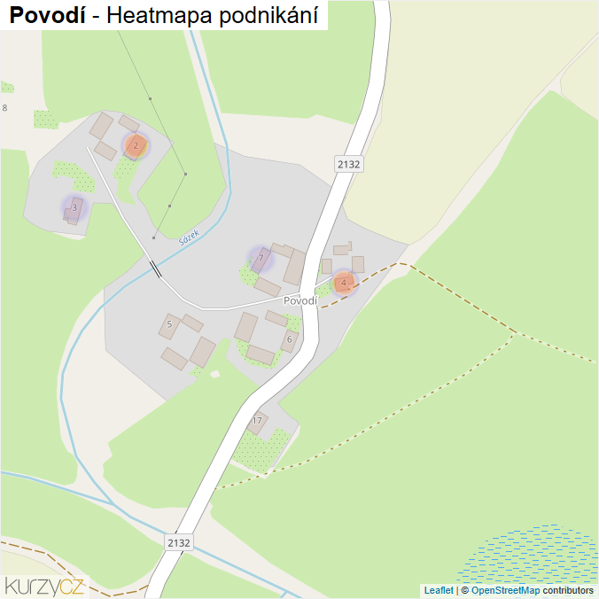Mapa Povodí - Firmy v části obce.