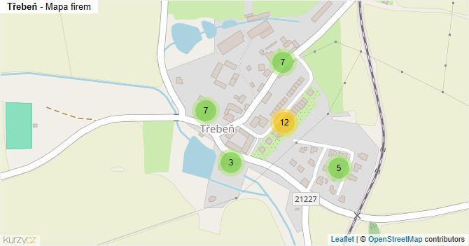 Třebeň - mapa firem