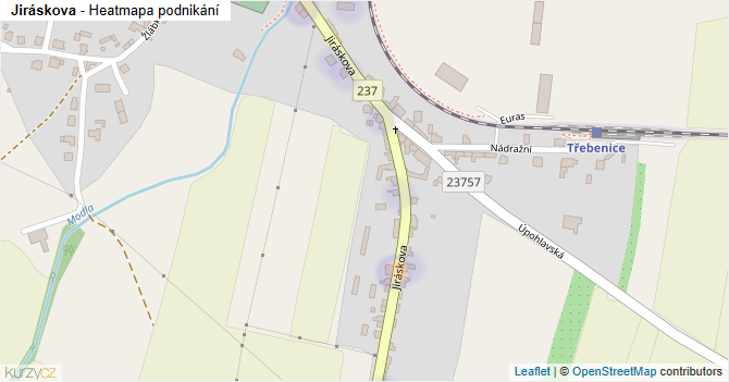 Jiráskova - mapa podnikání