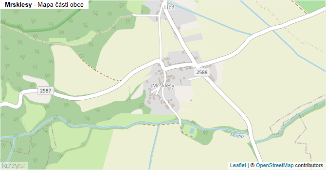 Mrsklesy - mapa části obce