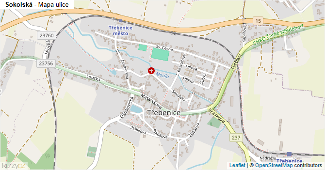 Sokolská - mapa ulice