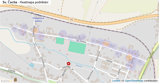 Sv. Čecha - mapa podnikání