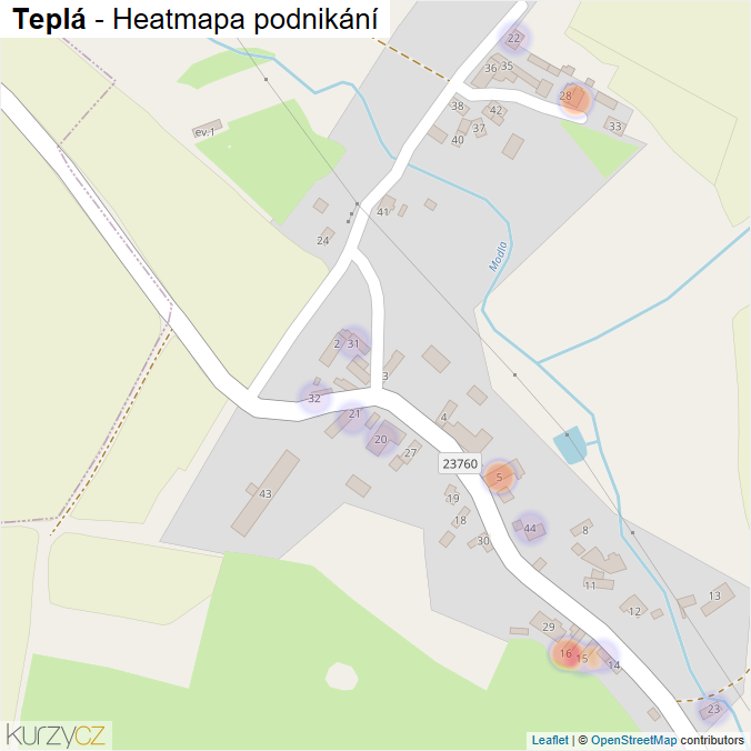 Mapa Teplá - Firmy v části obce.