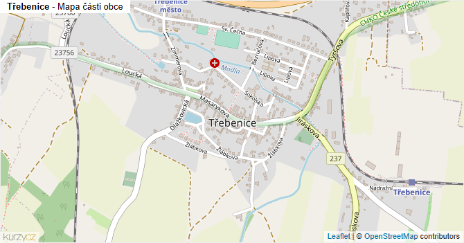 Třebenice - mapa části obce