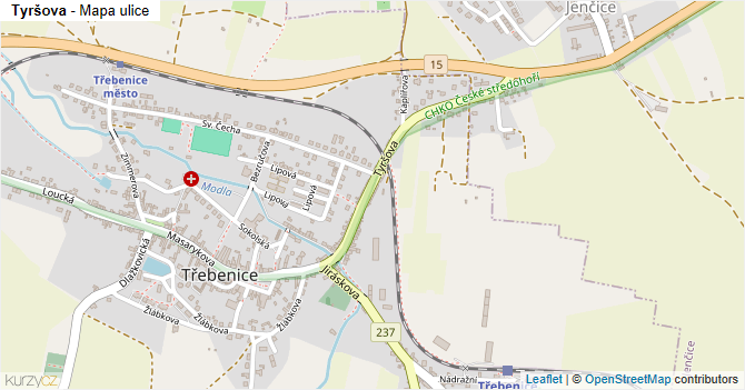 Tyršova - mapa ulice
