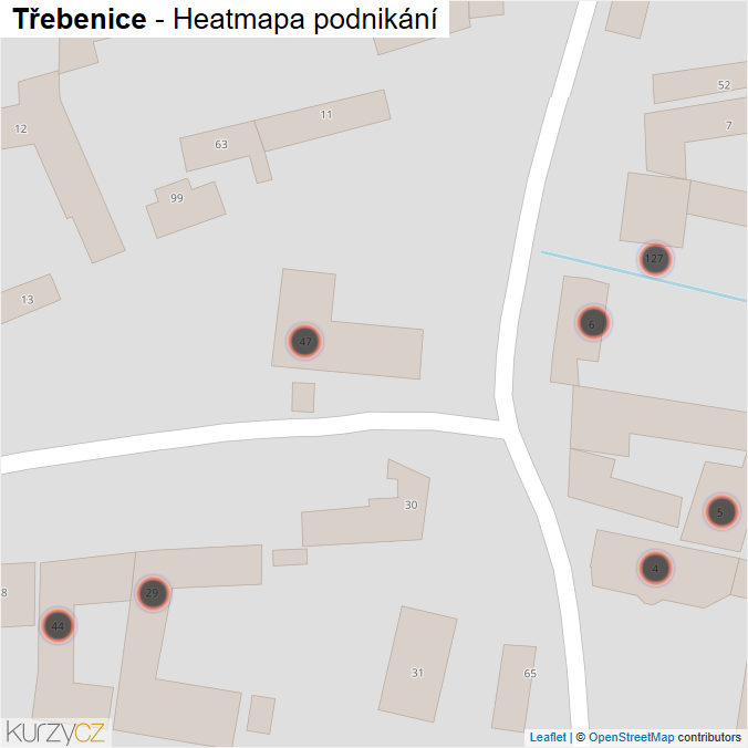 Mapa Třebenice - Firmy v obci.