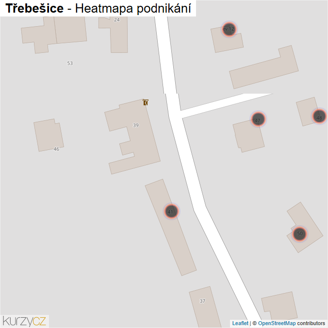 Mapa Třebešice - Firmy v obci.