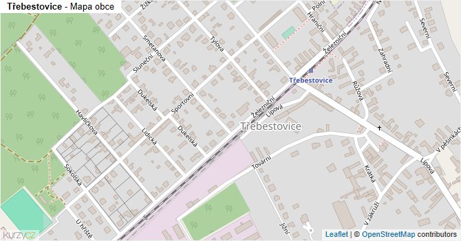 Třebestovice - mapa obce