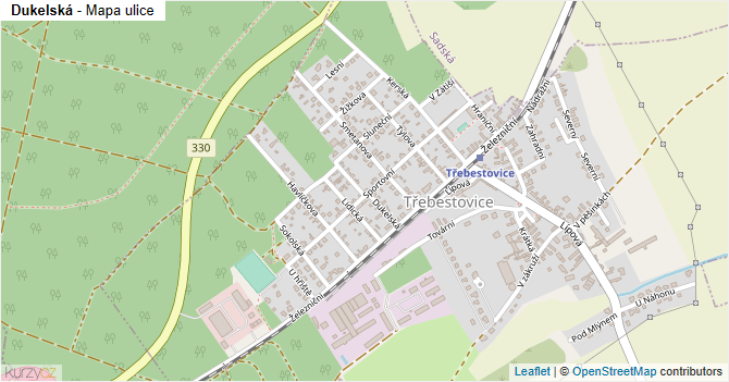 Dukelská - mapa ulice