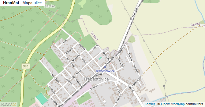 Hraniční - mapa ulice