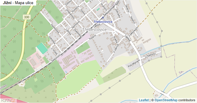 Jižní - mapa ulice