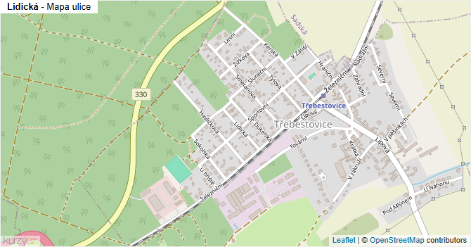 Lidická - mapa ulice