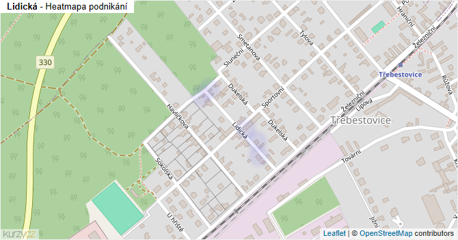Lidická - mapa podnikání