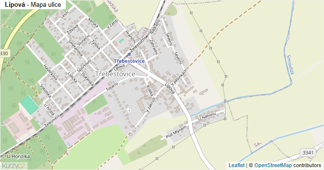 Lípová - mapa ulice