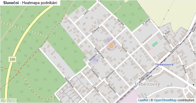 Sluneční - mapa podnikání