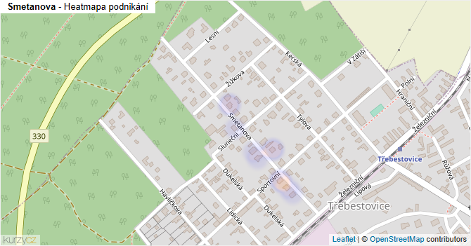 Smetanova - mapa podnikání