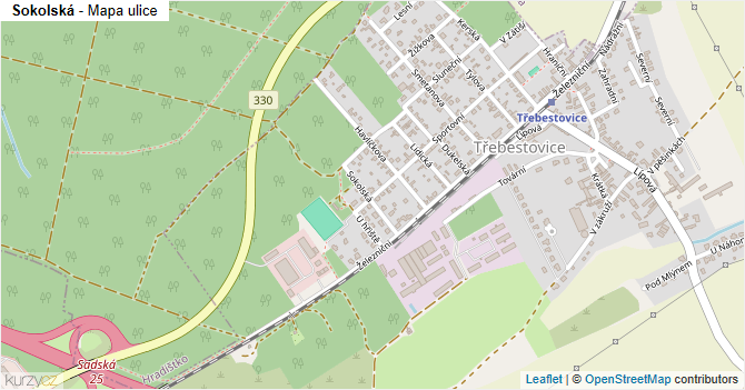 Sokolská - mapa ulice