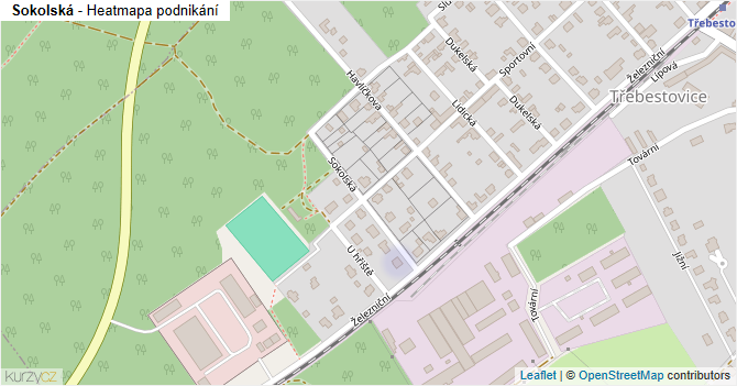 Sokolská - mapa podnikání