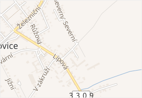 V pěšinkách v obci Třebestovice - mapa ulice