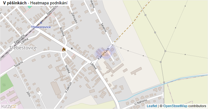 V pěšinkách - mapa podnikání