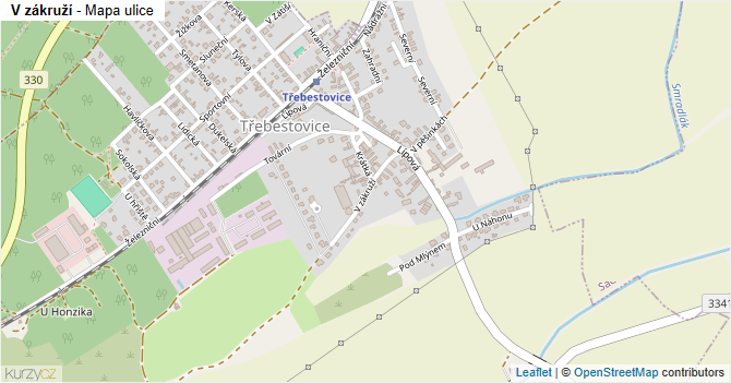 V zákruží - mapa ulice