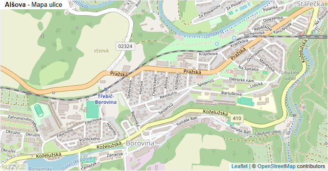 Alšova - mapa ulice