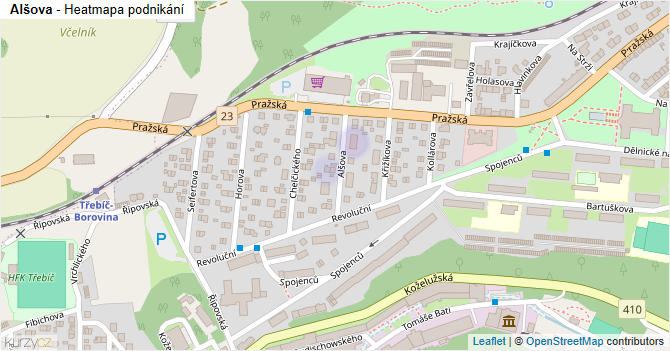 Alšova - mapa podnikání