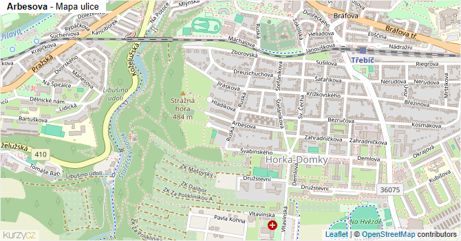 Arbesova - mapa ulice
