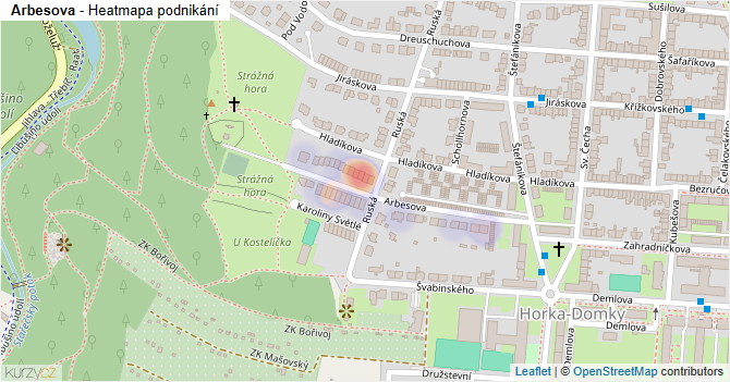 Arbesova - mapa podnikání