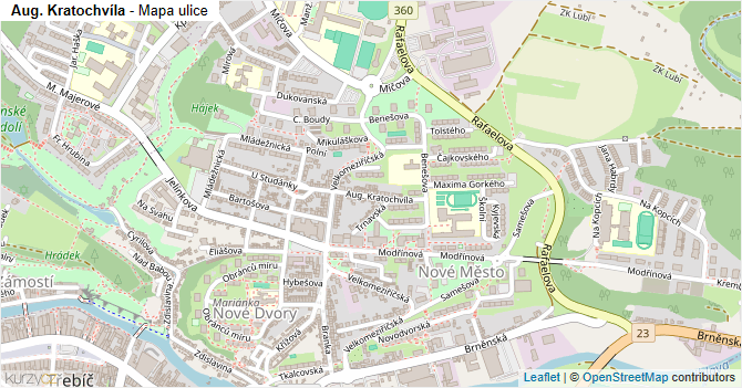 Aug. Kratochvíla - mapa ulice