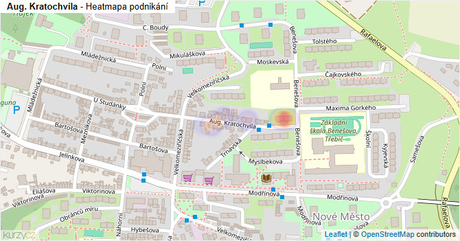 Aug. Kratochvíla - mapa podnikání