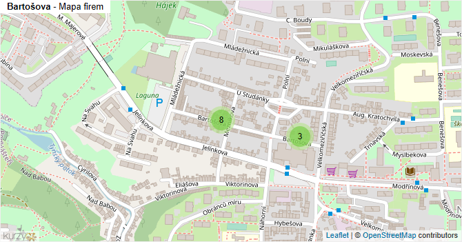 Bartošova - mapa firem