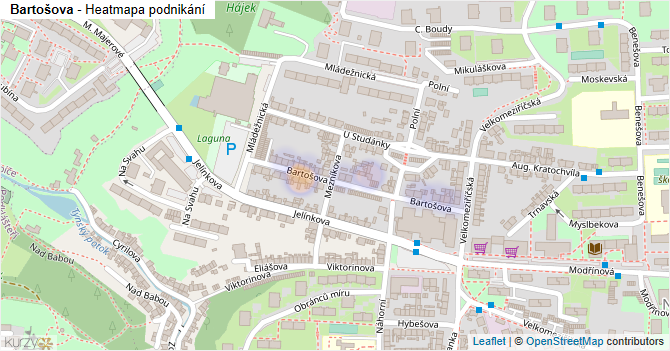 Bartošova - mapa podnikání