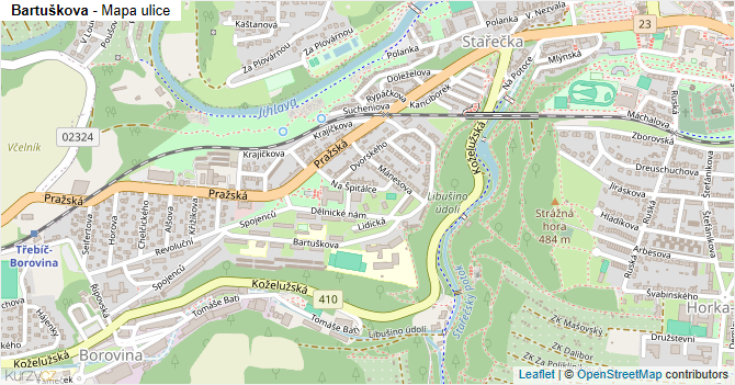 Bartuškova - mapa ulice