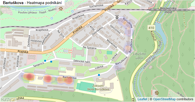 Bartuškova - mapa podnikání