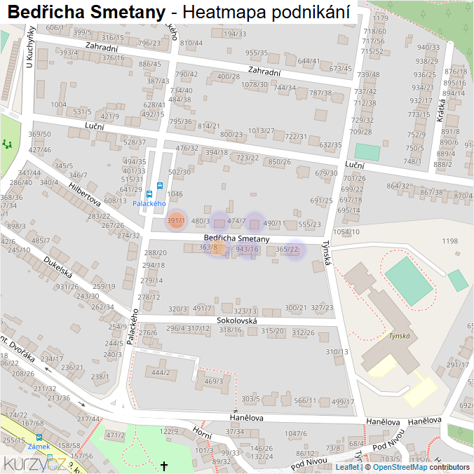 Mapa Bedřicha Smetany - Firmy v ulici.